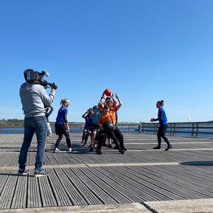 RUN4U Familienedition F12 Behind the Scenes Training auf der Seeplattform Geistalsee Copyright CineImpulsLeipzig MDR