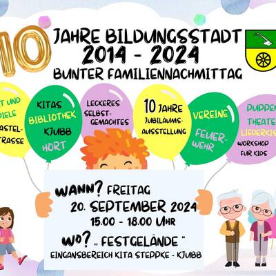 10 jahre bildungsstadt einladung familiennachmittag